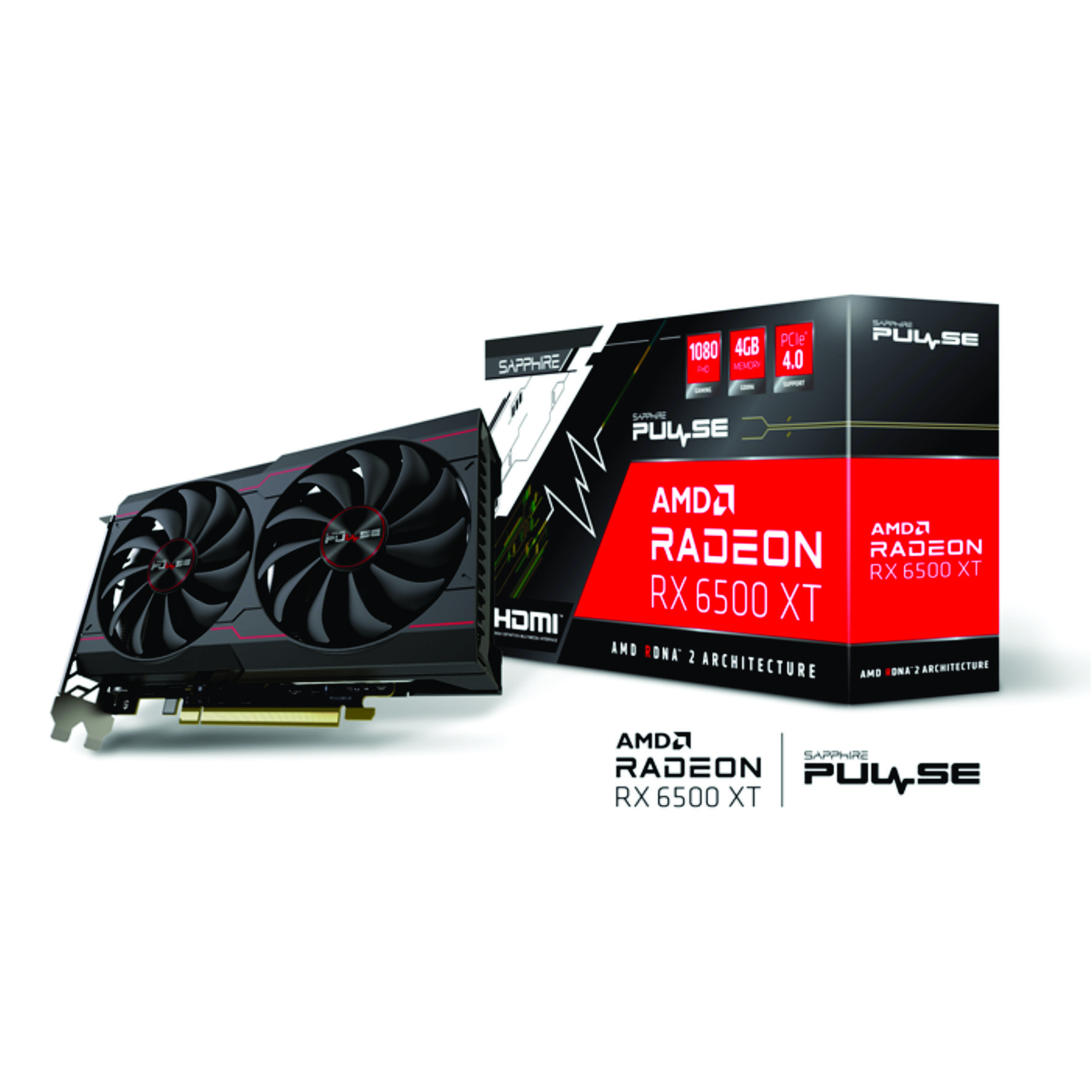 SAPPHIRE PULSE AMD RADEON™ RX 6500 XT GAMING GRAPHICS CARD OC 4GB GDDR6 AMD  RDNA™ 2 HDMI / DP